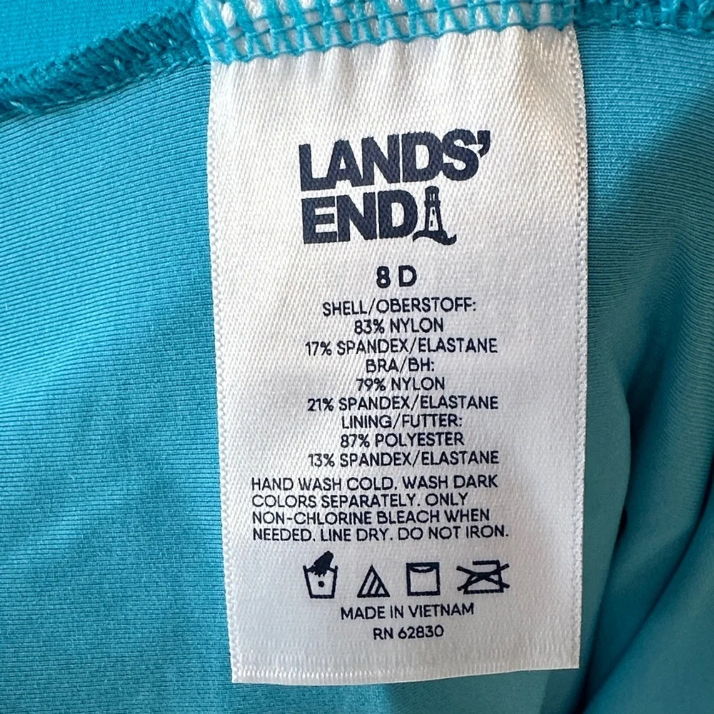 NWT Lands' End Women's Tankini in Aqua size 8 - Picture 8 of 10